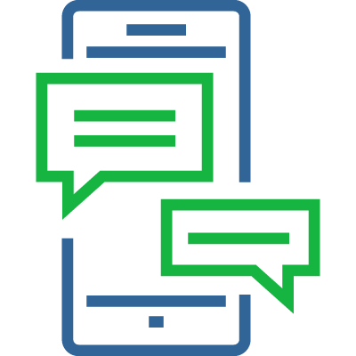 icon of a phone with text messages